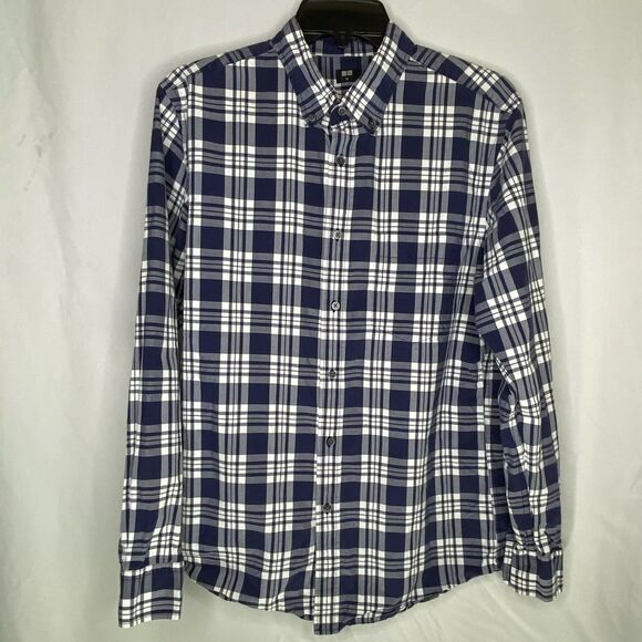 Uniqlo Plaid Cotton Button-Down Shirt - Picture 2 of 9